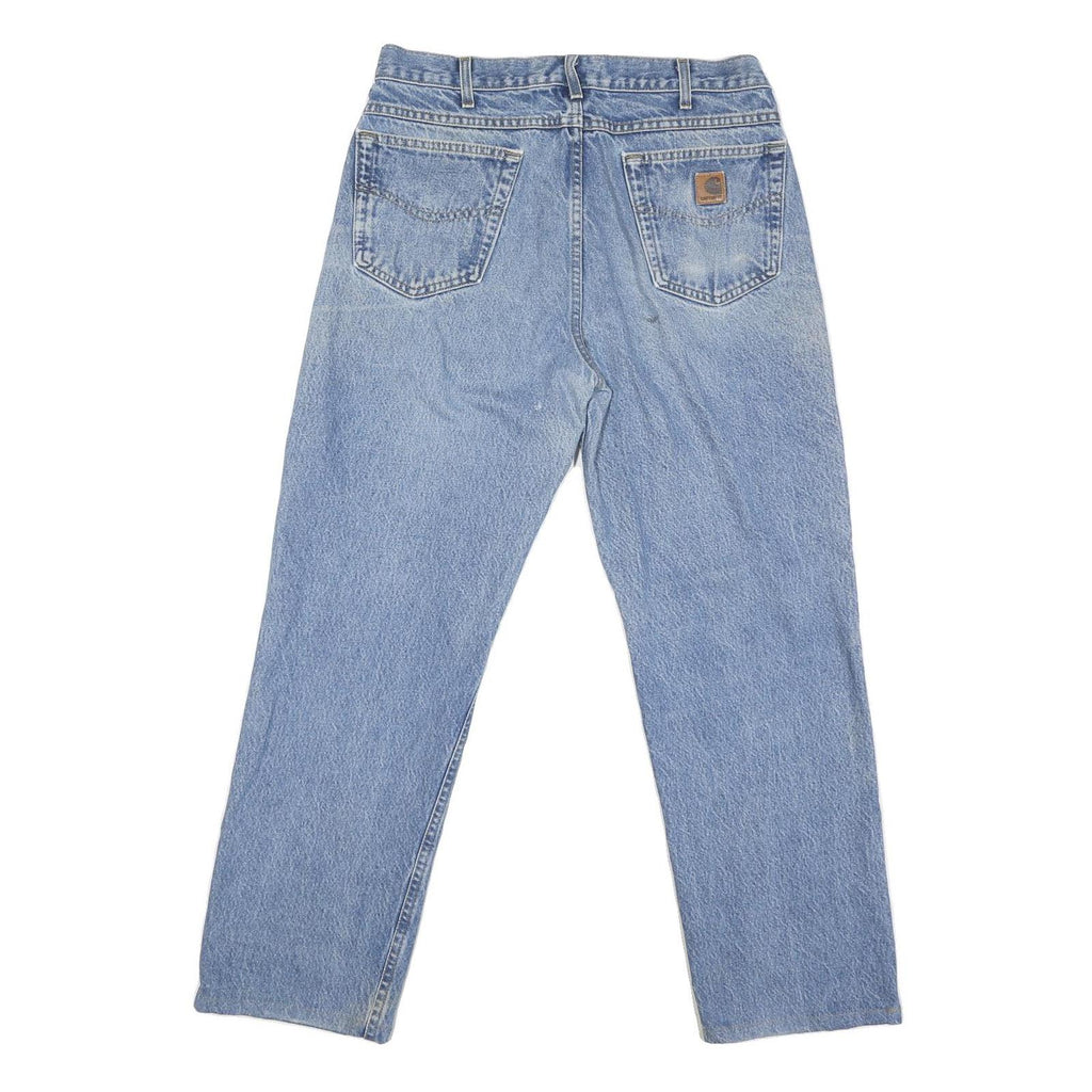 CARHARTT Mens Blue Regular Straight Denim Medium W34 L29 Jeans Zip Closure