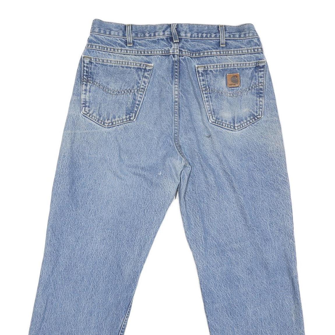 CARHARTT Mens Blue Regular Straight Denim Medium W34 L29 Jeans Zip Closure