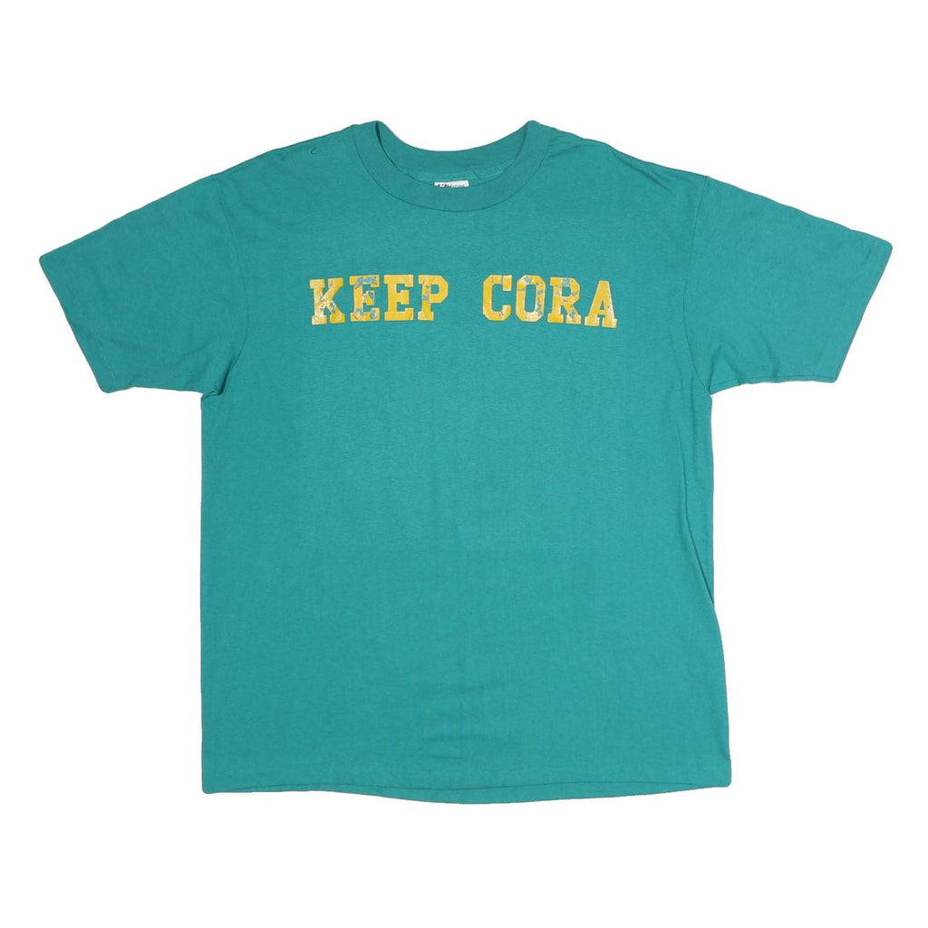 HANES Mens Green Keep Cora Graphic T-Shirt XL Short Sleeve Crew Neck Casual
