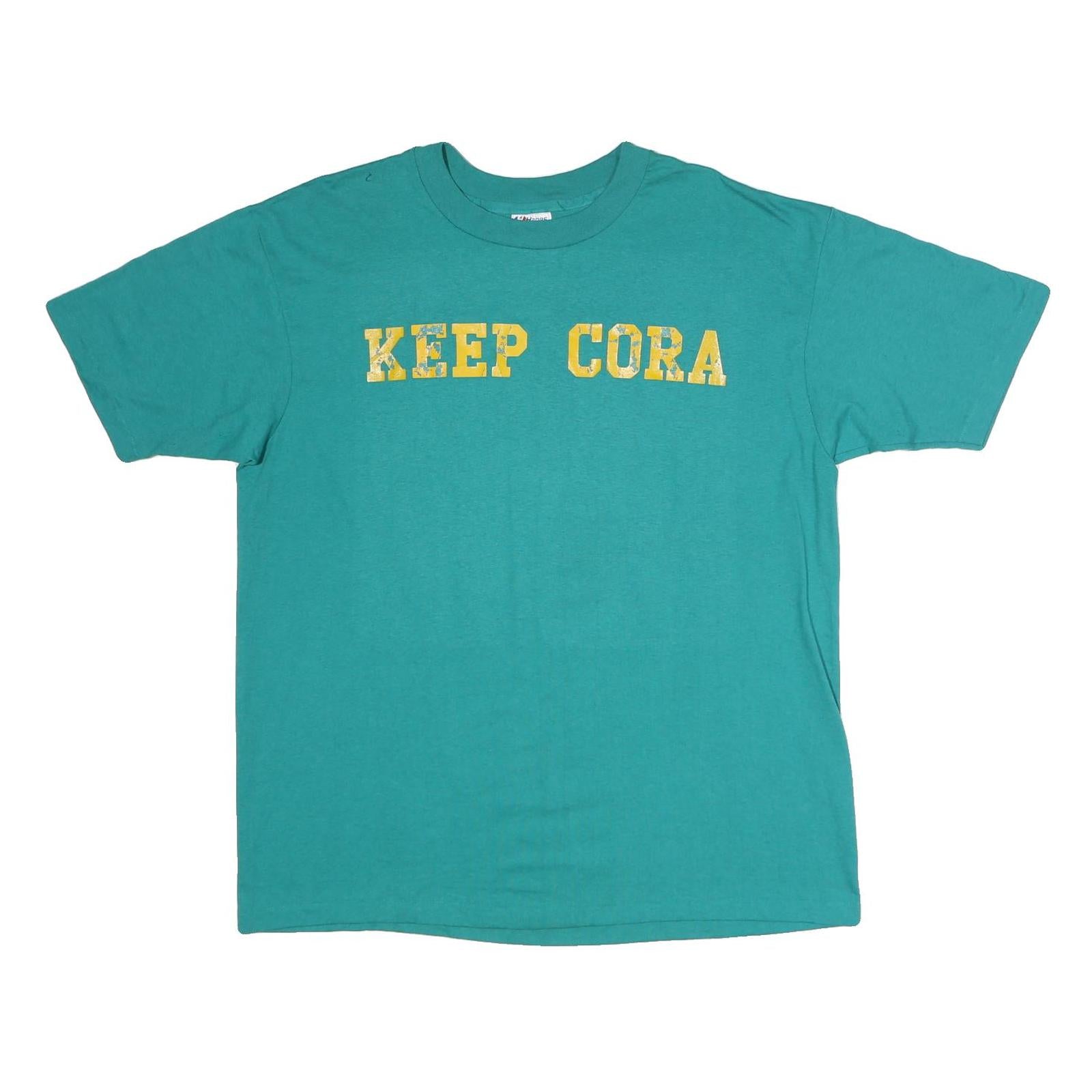 HANES Mens Green Keep Cora Graphic T-Shirt XL Short Sleeve Crew Neck Casual