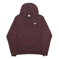 NIKE Mens Maroon Pullover Hoodie L Cotton Blend Drawstring Hood Casual