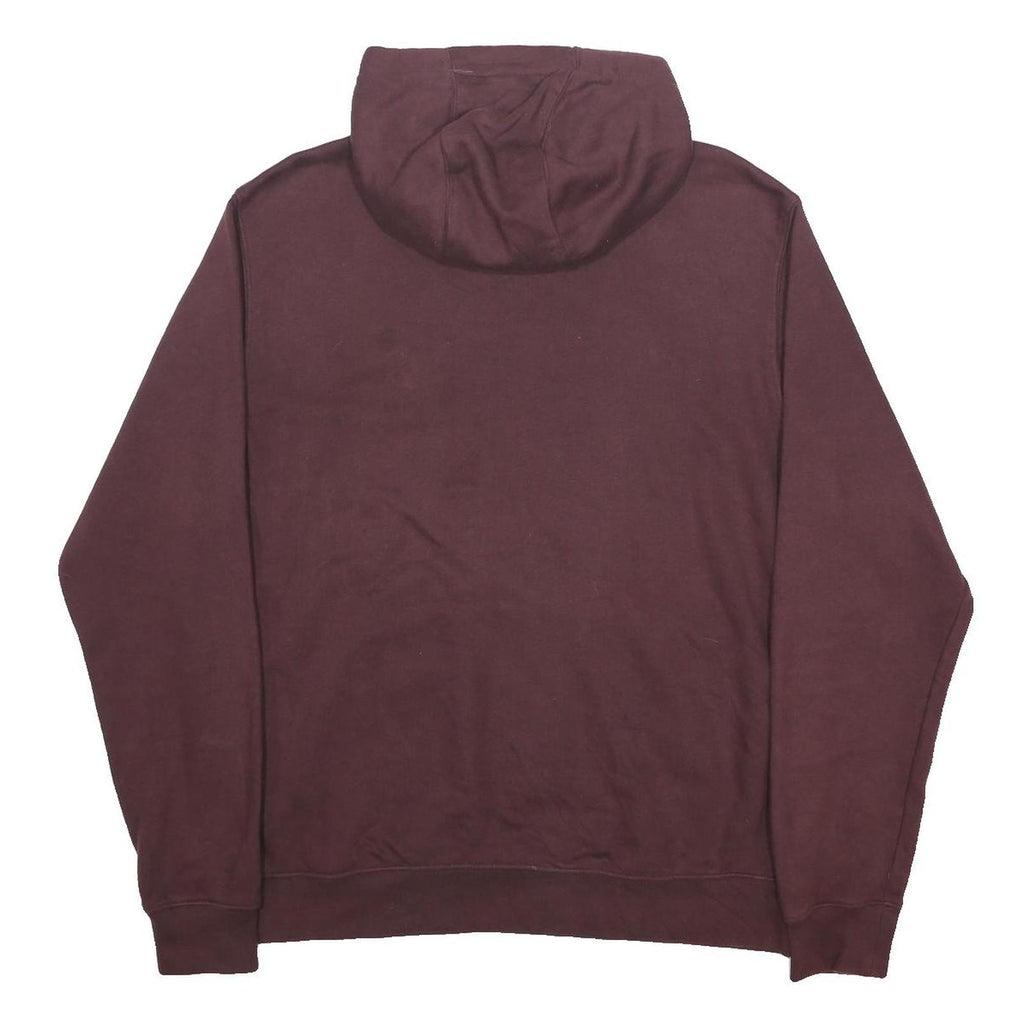 NIKE Mens Maroon Pullover Hoodie L Cotton Blend Drawstring Hood Casual