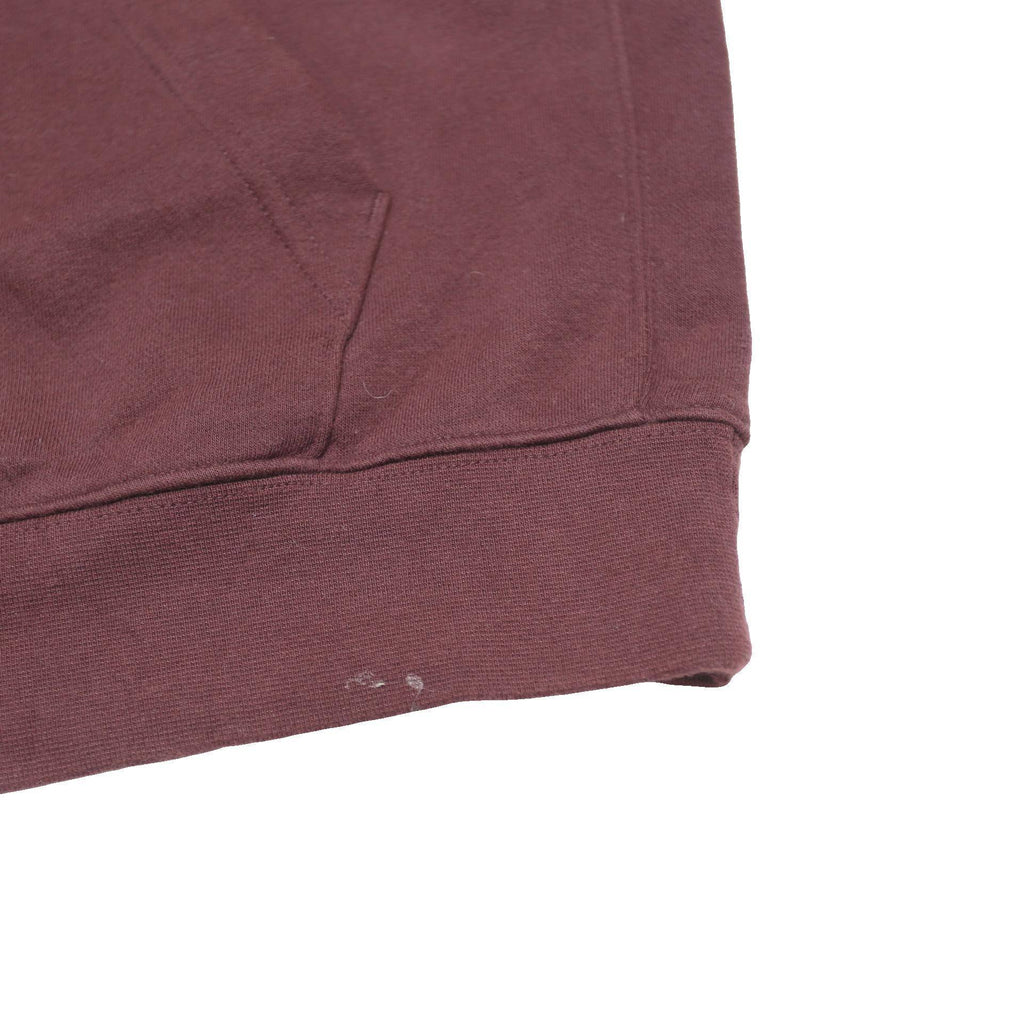 NIKE Mens Maroon Pullover Hoodie L Cotton Blend Drawstring Hood Casual