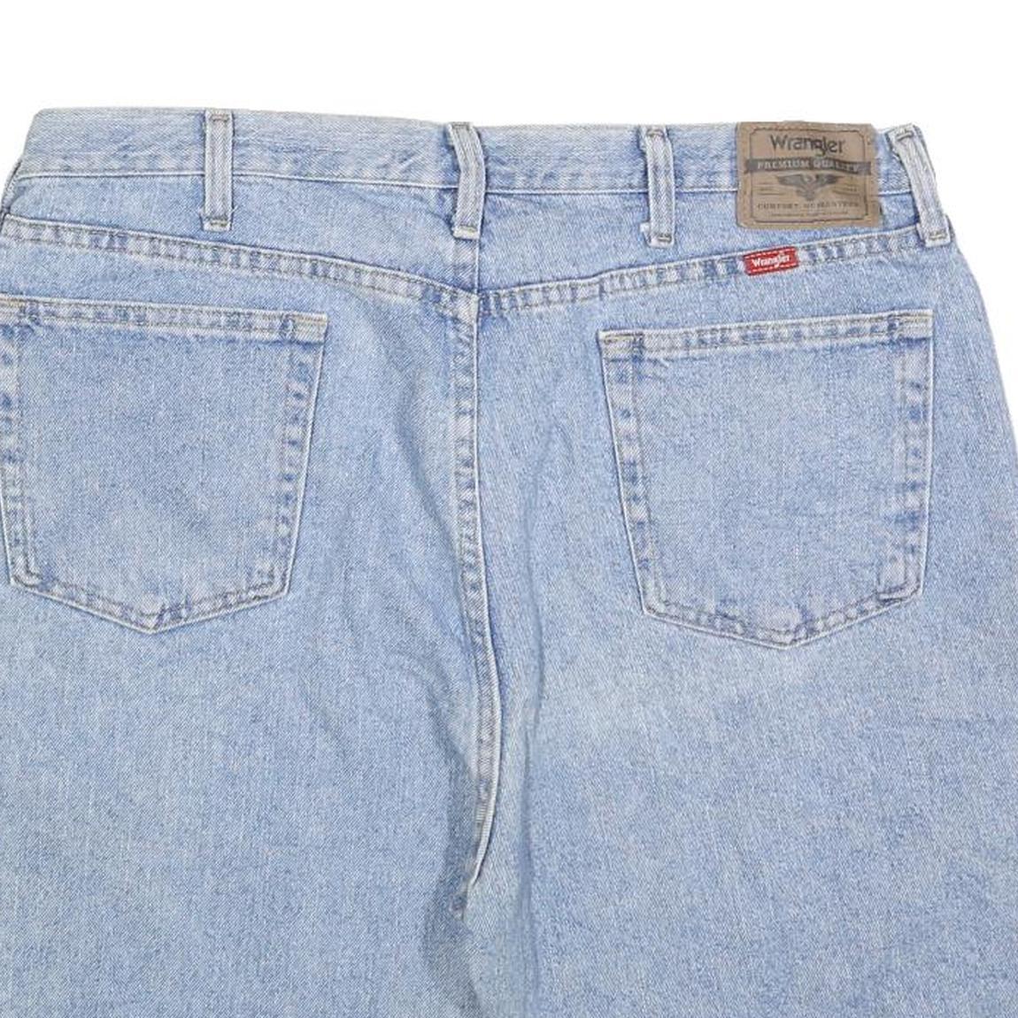 WRANGLER Mens Shorts Blue Denim XL W38 Classic Cotton Blend Button Fly
