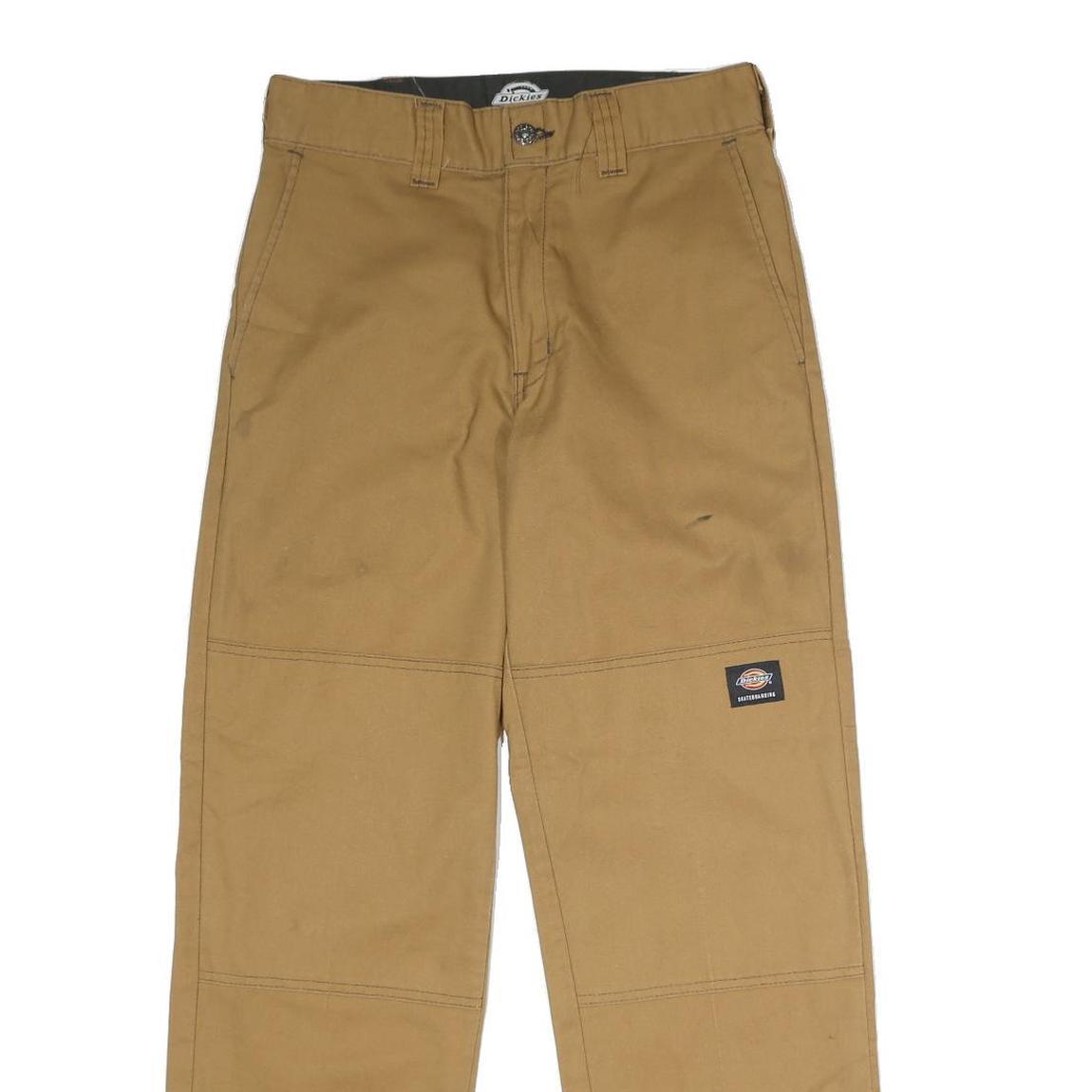 DICKIES Mens Polyester Blend Beige Regular Fit Straight Leg Trousers W30 L30