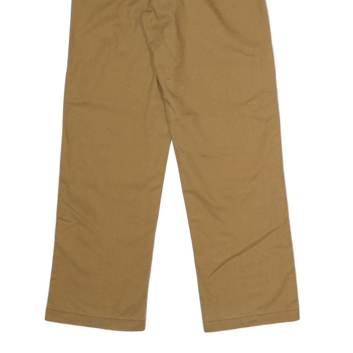 DICKIES Mens Polyester Blend Beige Regular Fit Straight Leg Trousers W30 L30