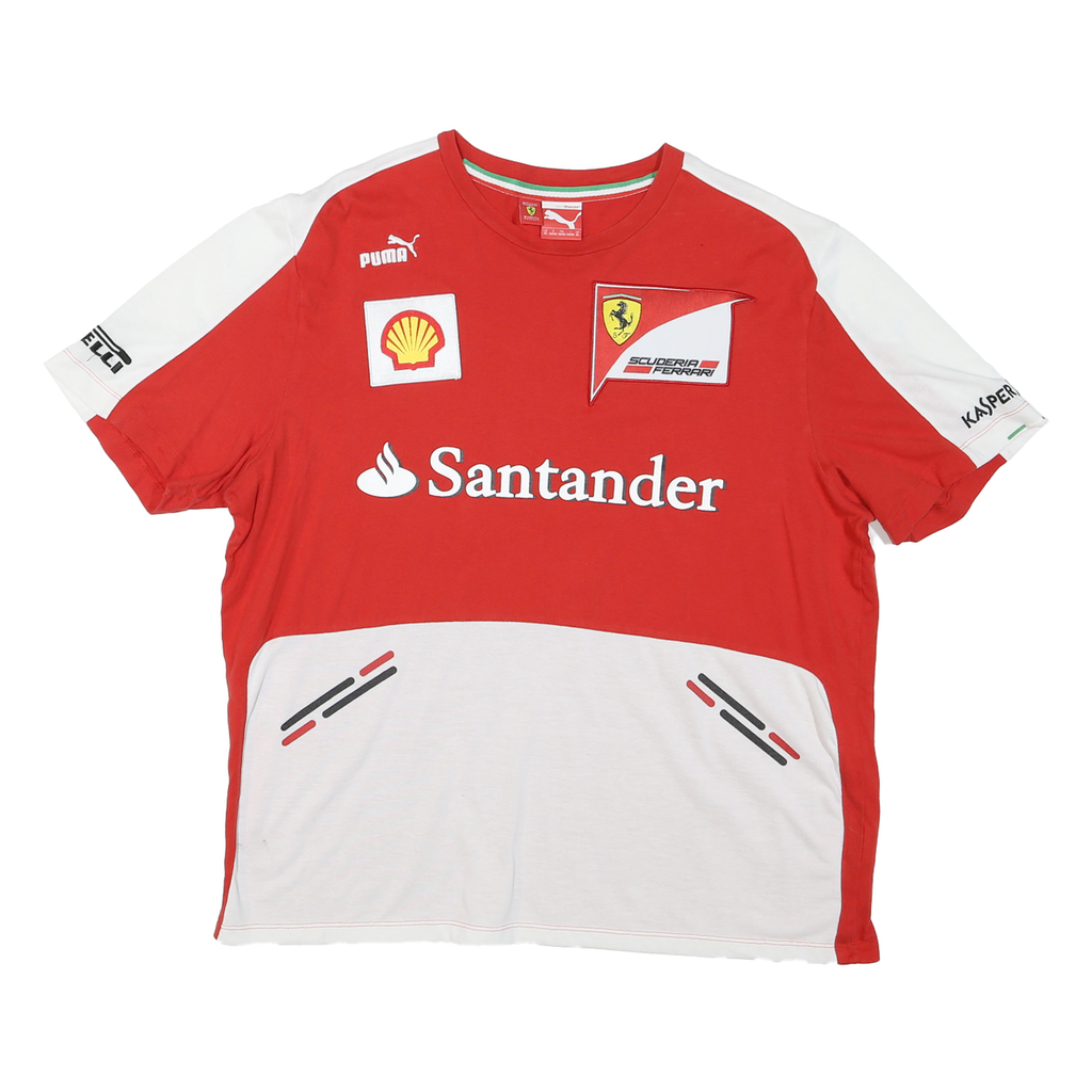 PUMA Mens Red & White Graphic T-Shirt XL Short Sleeve Crew Neck Racing