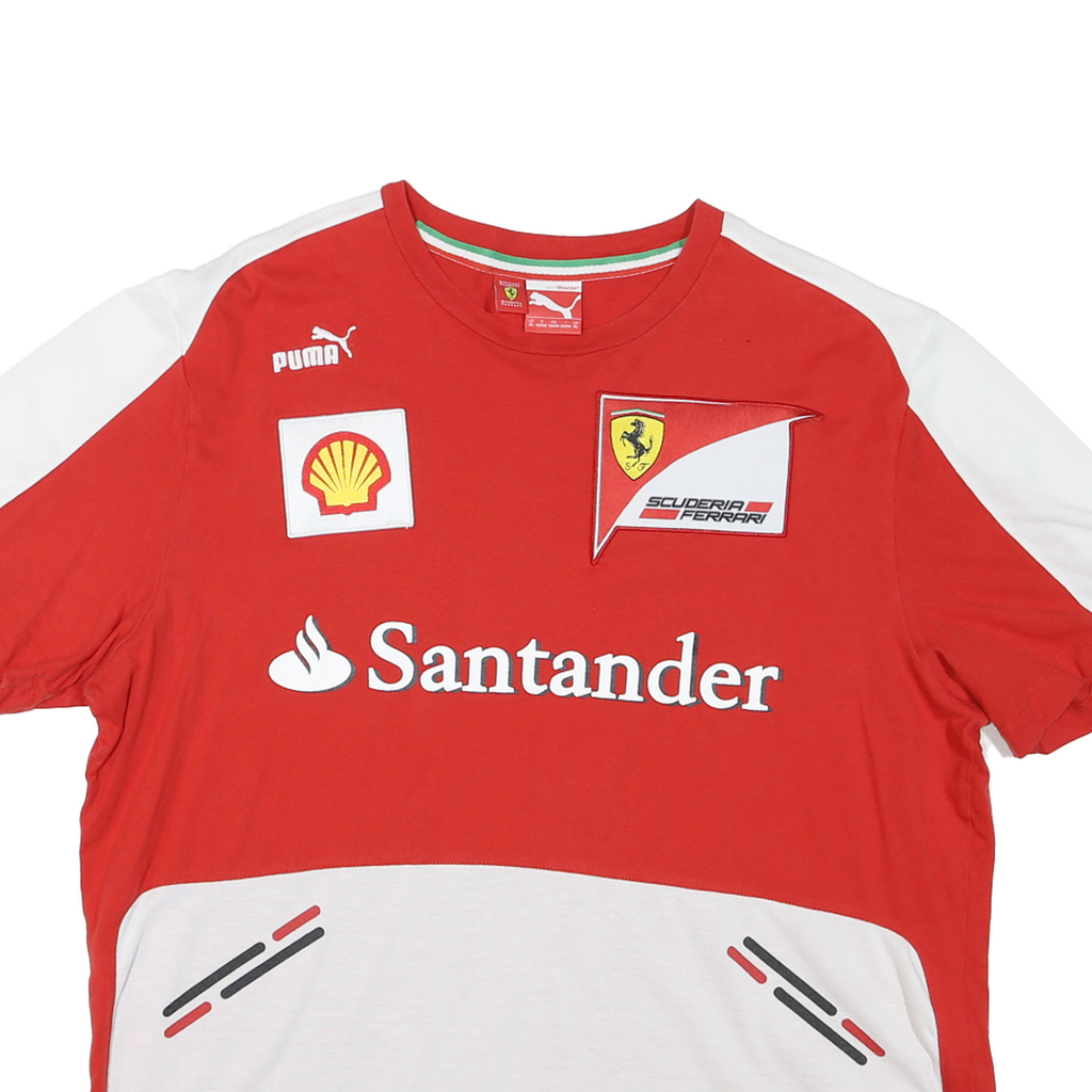 PUMA Mens Red & White Graphic T-Shirt XL Short Sleeve Crew Neck Racing