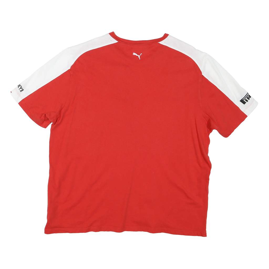 PUMA Mens Red & White Graphic T-Shirt XL Short Sleeve Crew Neck Racing