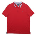 TOMMY HILFIGER Mens Red Short Sleeve Plain M Cotton Polo Shirt