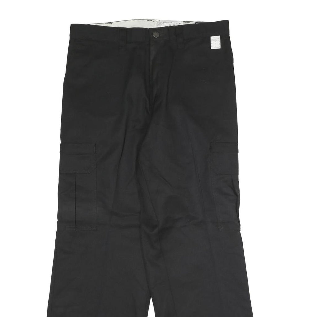 DICKIES Mens Black Regular Fit Straight Leg Trousers W33 L30 Durable Workwear
