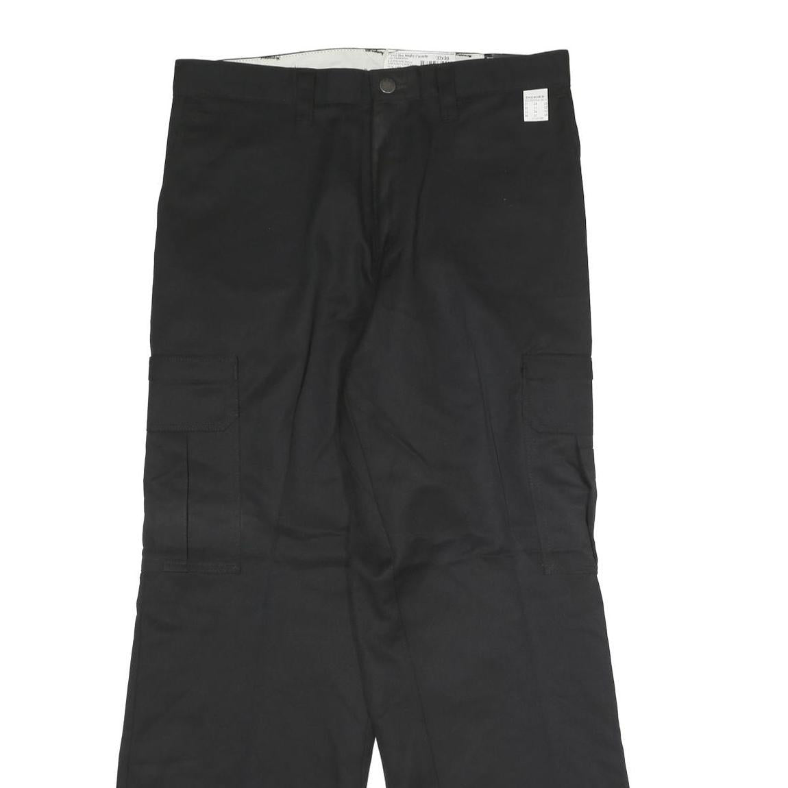 DICKIES Mens Black Regular Fit Straight Leg Trousers W33 L30 Durable Workwear