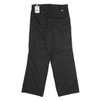 DICKIES Mens Black Regular Fit Straight Leg Trousers W33 L30 Durable Workwear