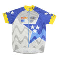 OLE Mens Blue & Yellow Cycling T-Shirt 2XL Short Sleeve Zip Up Sportswear