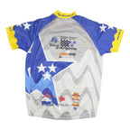 OLE Mens Blue & Yellow Cycling T-Shirt 2XL Short Sleeve Zip Up Sportswear