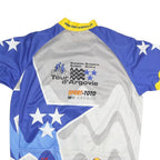 OLE Mens Blue & Yellow Cycling T-Shirt 2XL Short Sleeve Zip Up Sportswear