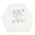 JERZEES Womens White Irish Grandmoms Crew Neck L Sweatshirt Cotton Blend