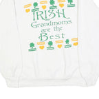 JERZEES Womens White Irish Grandmoms Crew Neck L Sweatshirt Cotton Blend