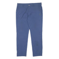 ADIDAS Womens Polyester Blend Blue Regular Straight Trousers W34 L30 Casual Zip