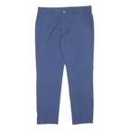 ADIDAS Womens Polyester Blend Blue Regular Straight Trousers W34 L30 Casual Zip