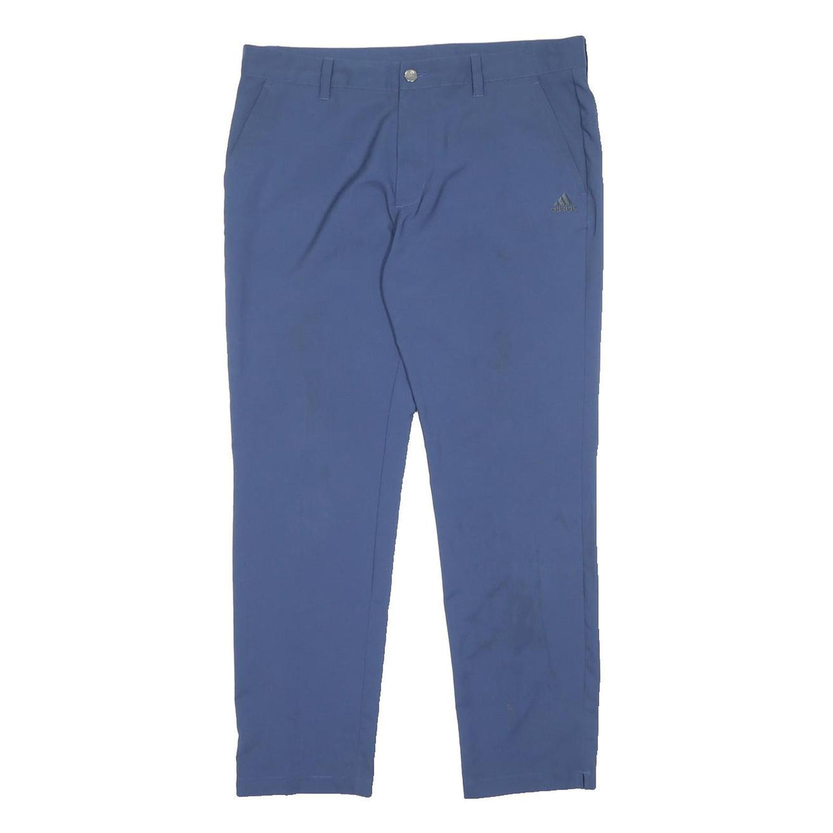 ADIDAS Womens Polyester Blend Blue Regular Straight Trousers W34 L30 Casual Zip