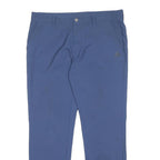 ADIDAS Womens Polyester Blend Blue Regular Straight Trousers W34 L30 Casual Zip