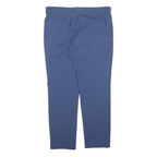 ADIDAS Womens Polyester Blend Blue Regular Straight Trousers W34 L30 Casual Zip