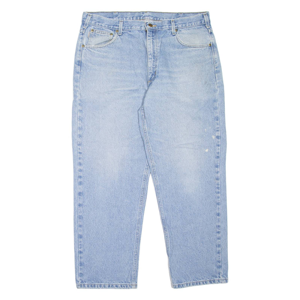 CARHARTT Workwear Mens Jeans Blue Relaxed Tapered Stone Wash W37 L30
