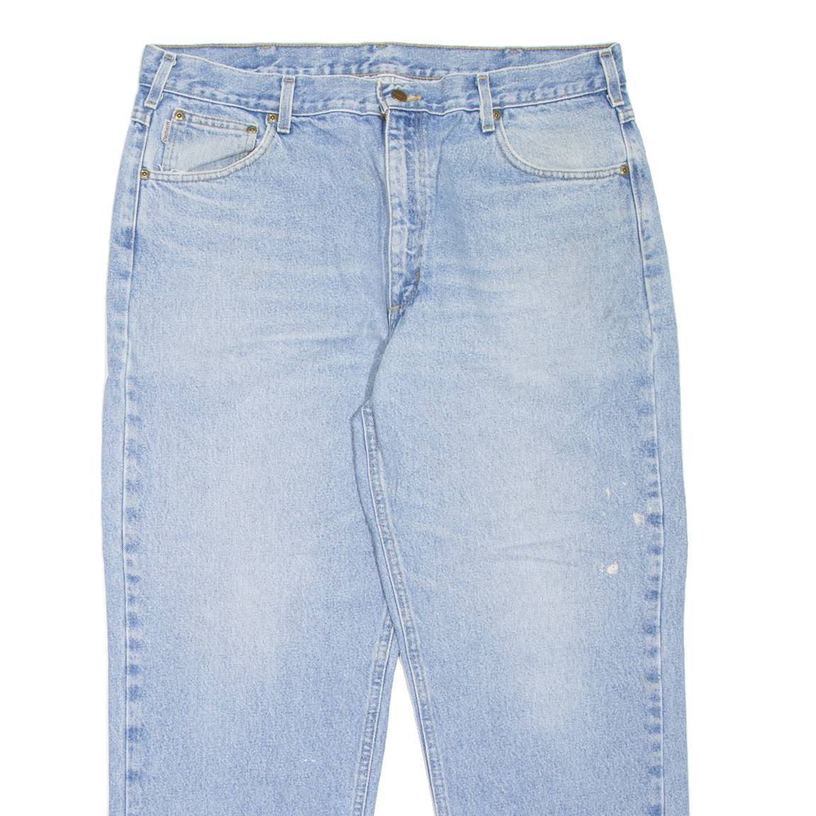 CARHARTT Workwear Mens Jeans Blue Relaxed Tapered Stone Wash W37 L30