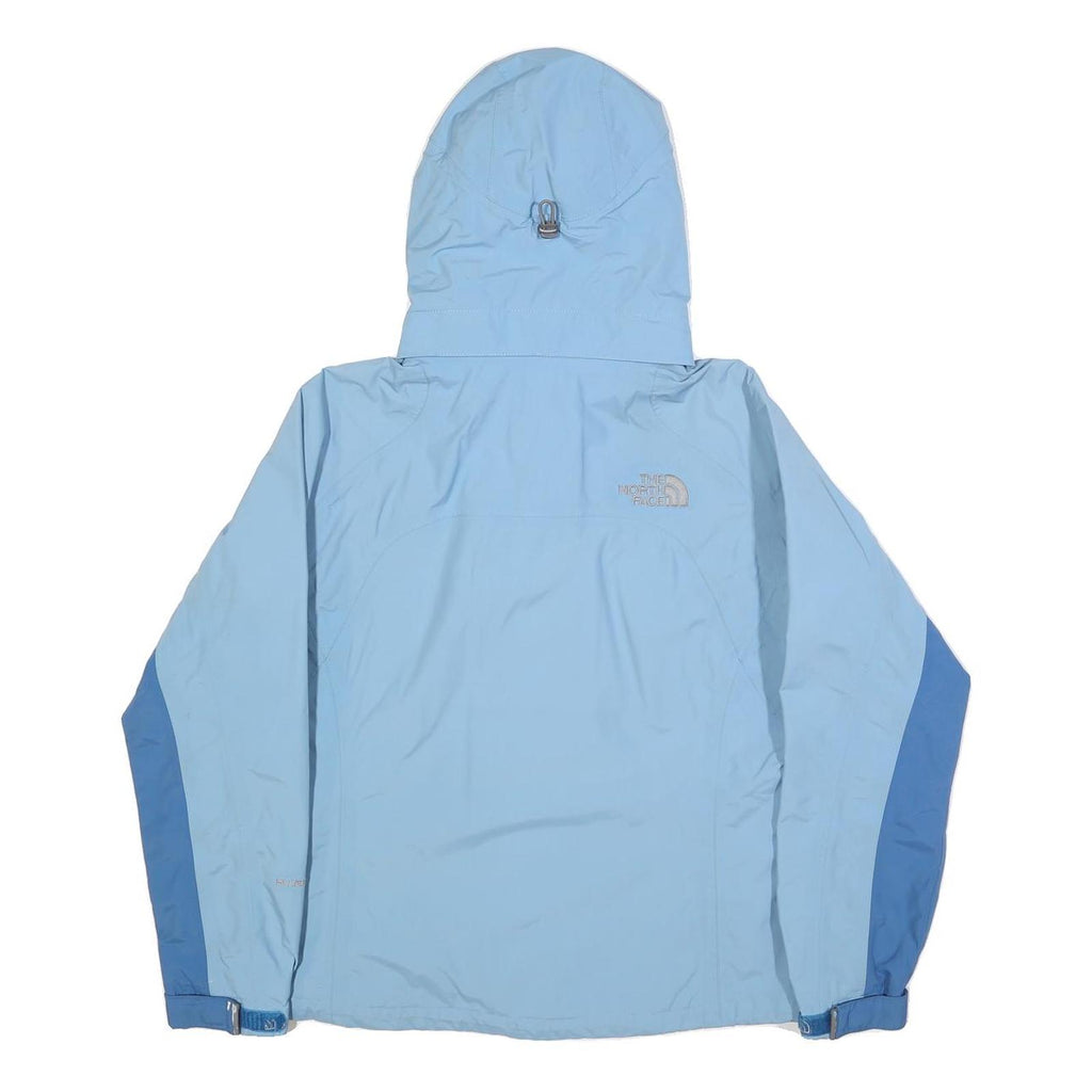 THE NORTH FACE Womens Blue & Light Blue Outdoor Jacket S Nylon Zip Plain Hooded