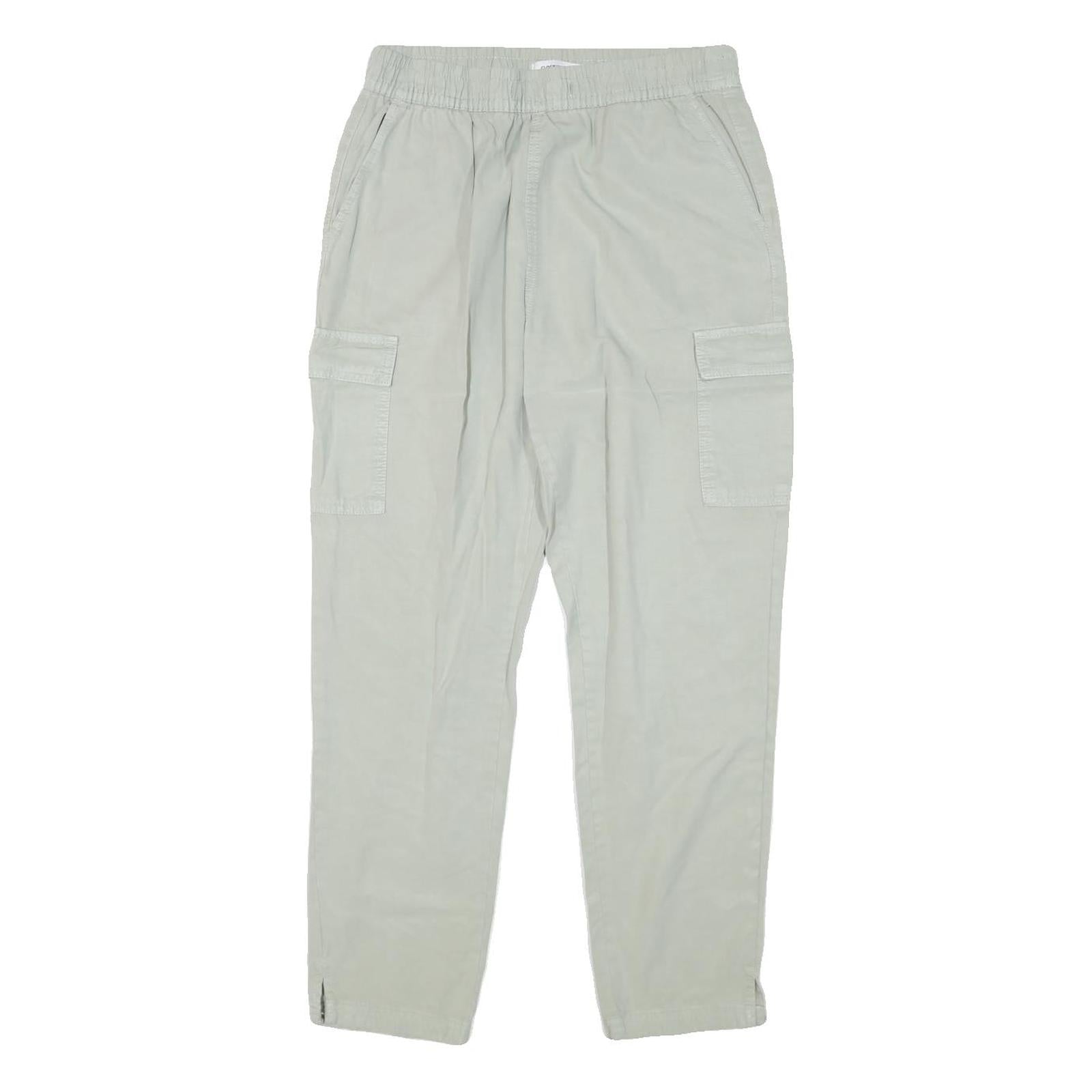 CLOCKHOUSE Womens Cotton Blend Beige Relaxed Cargo Trousers W28 L28 Drawstring