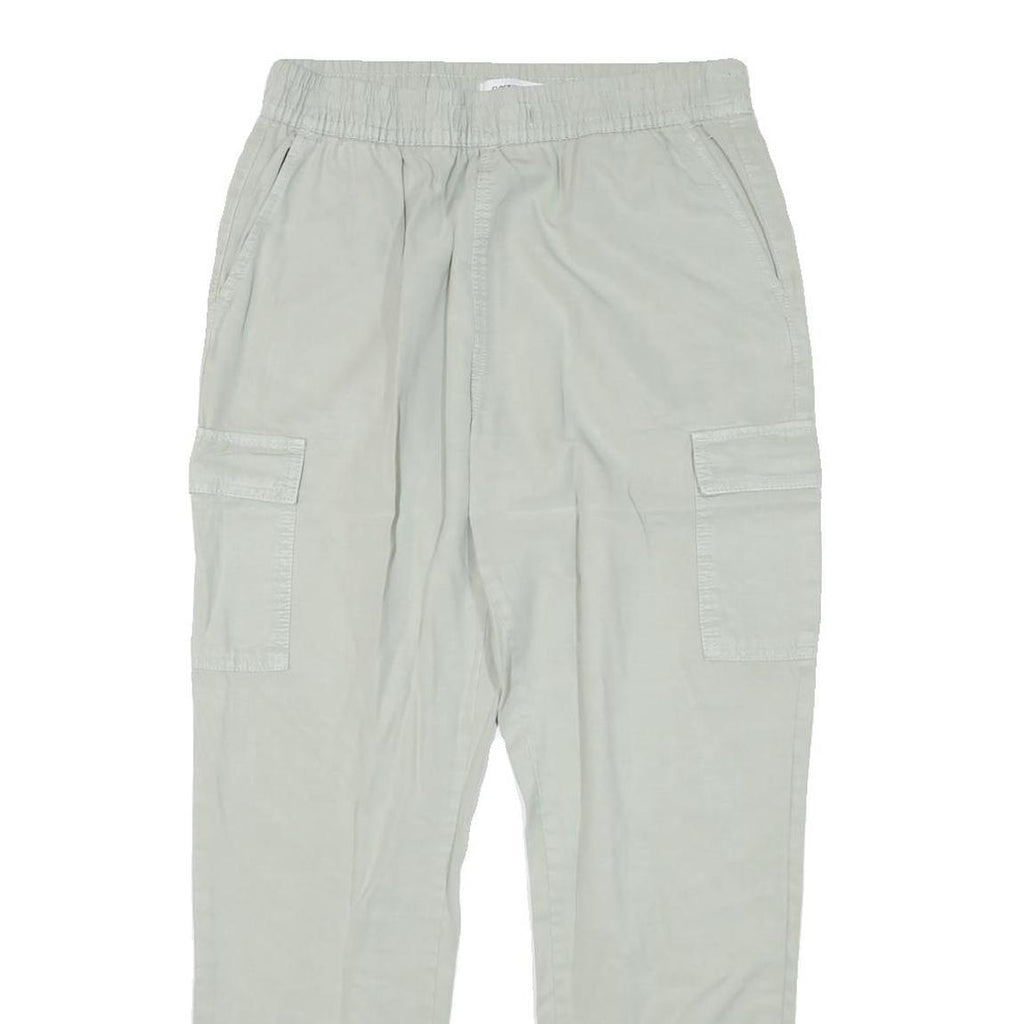 CLOCKHOUSE Womens Cotton Blend Beige Relaxed Cargo Trousers W28 L28 Drawstring