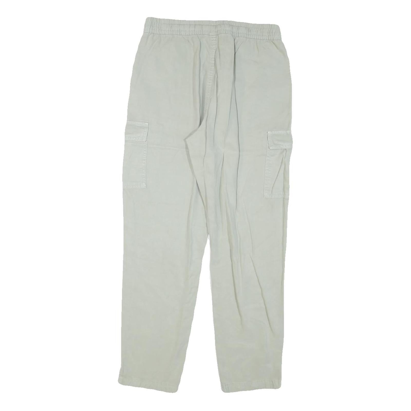 CLOCKHOUSE Womens Cotton Blend Beige Relaxed Cargo Trousers W28 L28 Drawstring