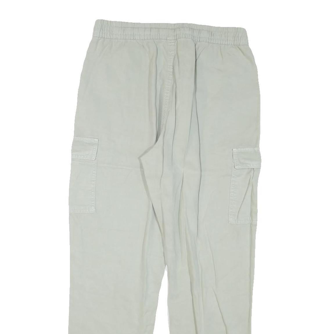 CLOCKHOUSE Womens Cotton Blend Beige Relaxed Cargo Trousers W28 L28 Drawstring