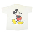 DISNEY Mens White Mickey Mouse Graphic T-Shirt One Size Short Sleeve Crew Neck