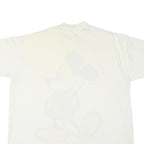 DISNEY Mens White Mickey Mouse Graphic T-Shirt One Size Short Sleeve Crew Neck