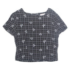 TALBOTS Womens Printed Top Black Check M