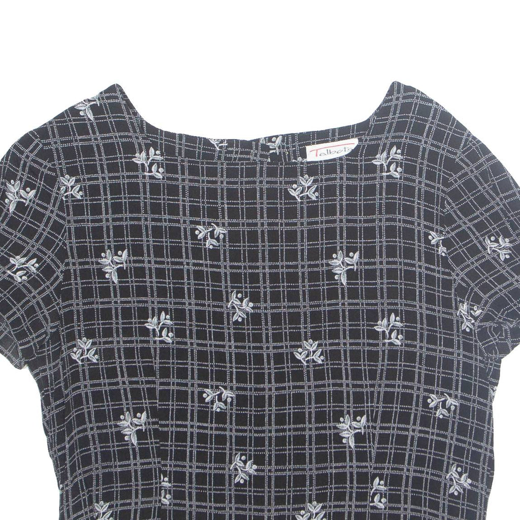 TALBOTS Womens Printed Top Black Check M