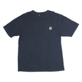 CARHARTT Mens Navy Blue Plain Pocket T-Shirt L Short Sleeve Crew Neck Cotton