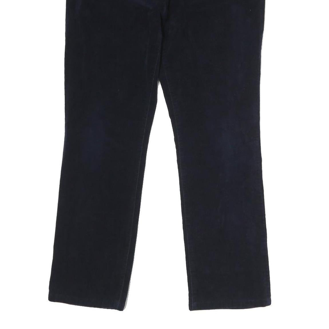 CHAPS Womens Navy Blue Regular Fit Straight Cotton Blend Trousers W32 L26 Zip