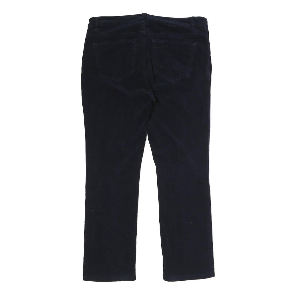 CHAPS Womens Navy Blue Regular Fit Straight Cotton Blend Trousers W32 L26 Zip