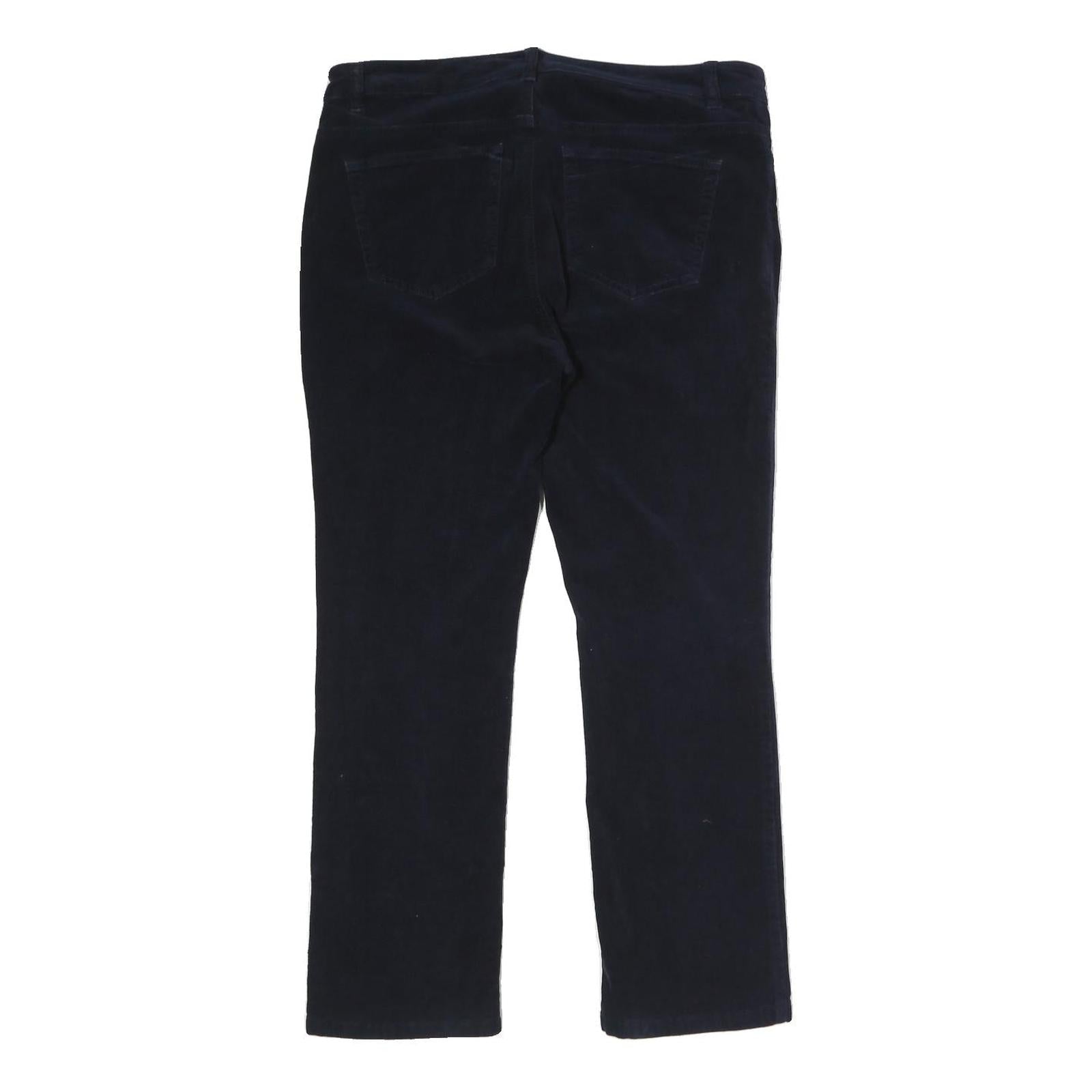 CHAPS Womens Navy Blue Regular Fit Straight Cotton Blend Trousers W32 L26 Zip