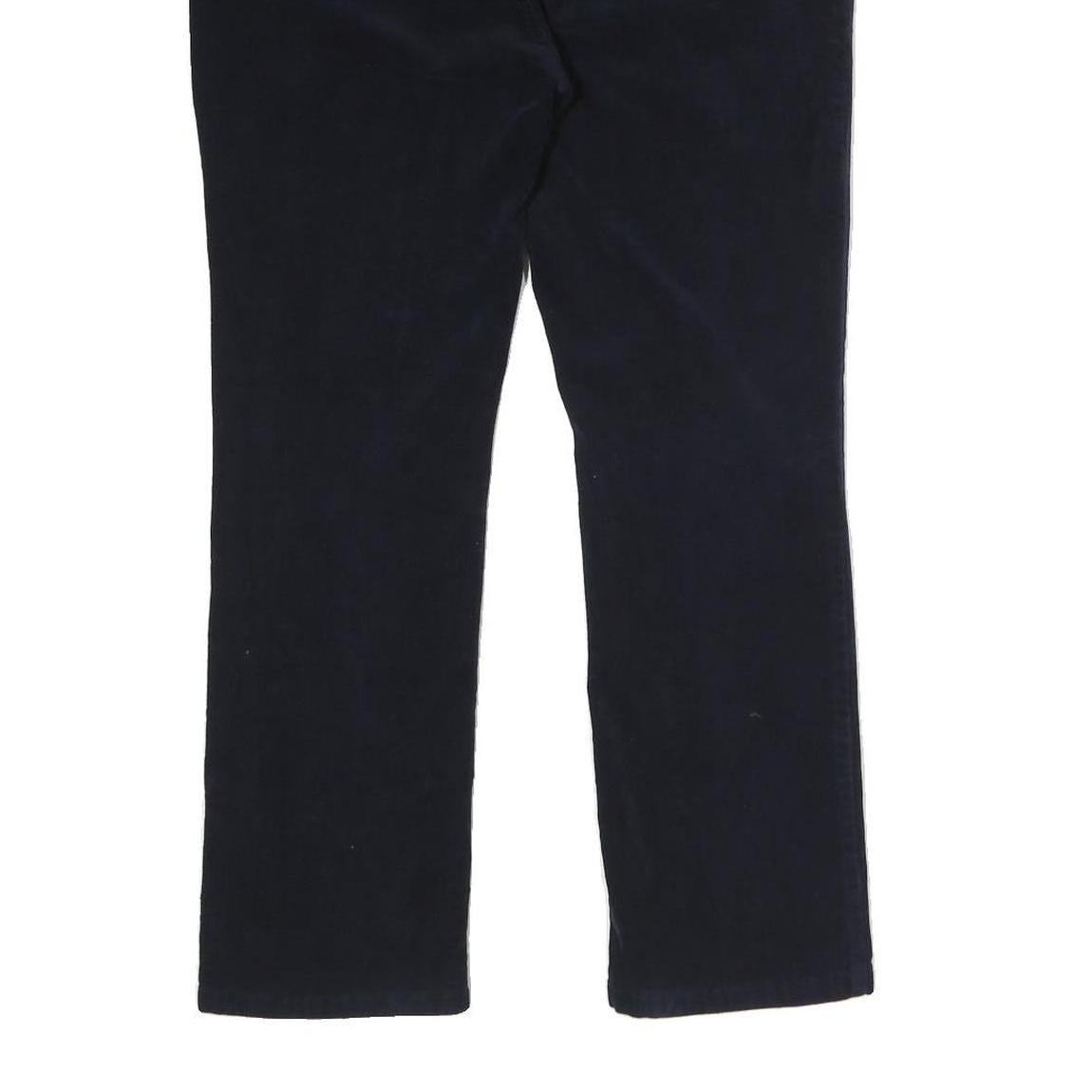 CHAPS Womens Navy Blue Regular Fit Straight Cotton Blend Trousers W32 L26 Zip