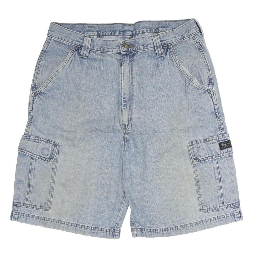 WRANGLER Mens Shorts Blue Cargo Cotton M W34 Casual Pockets