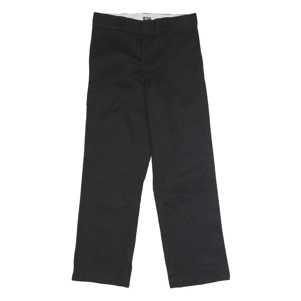 DICKIES Mens Polyester Blend Black Classic Straight Trousers W31 L30 Workwear