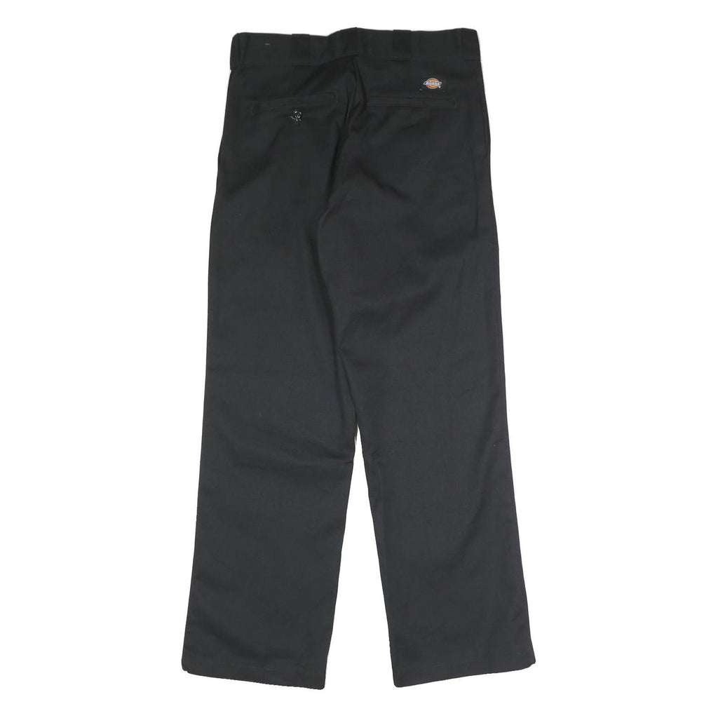 DICKIES Mens Polyester Blend Black Classic Straight Trousers W31 L30 Workwear