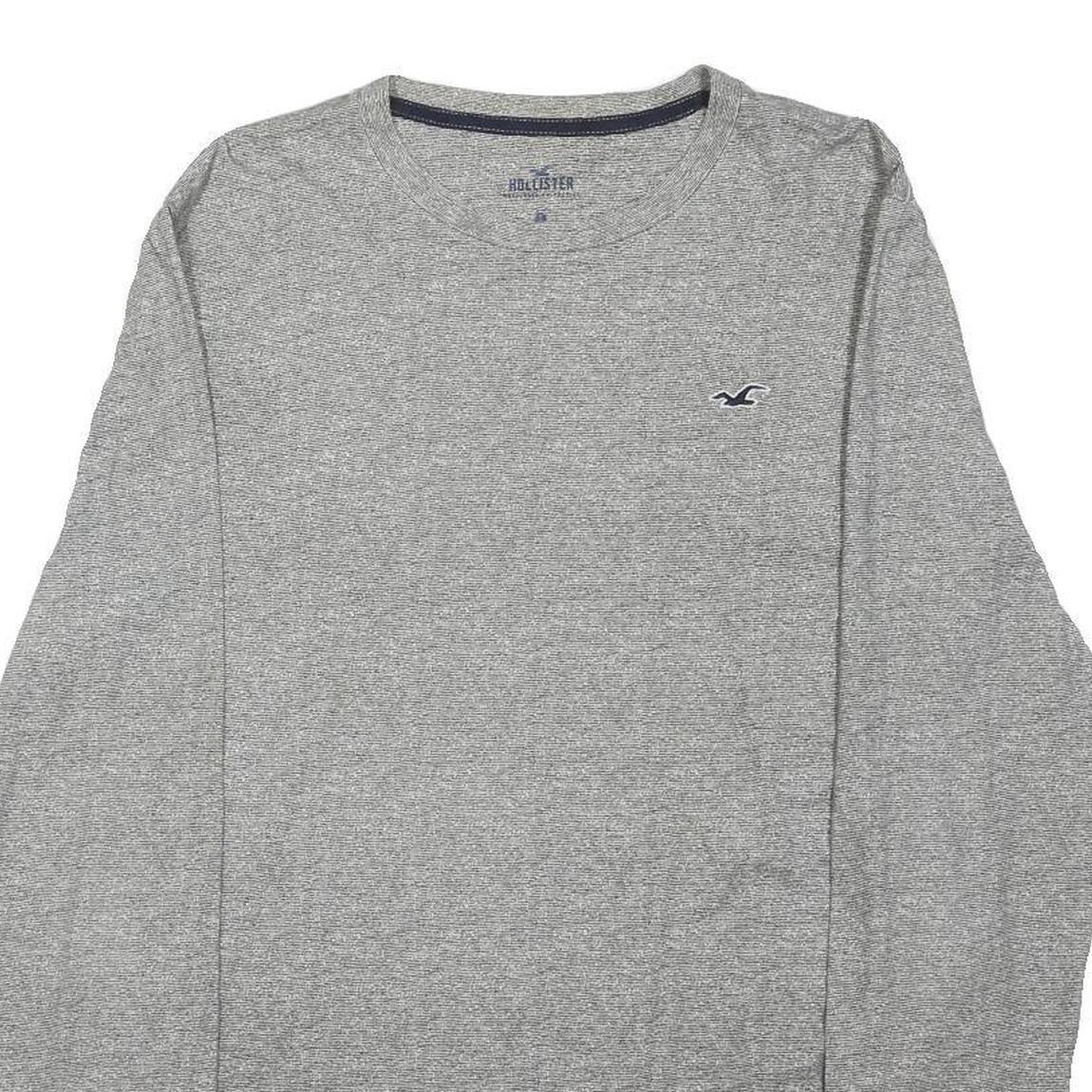 HOLLISTER Womens Grey Long Sleeve Crew Neck T-Shirt S Cotton Blend Casual