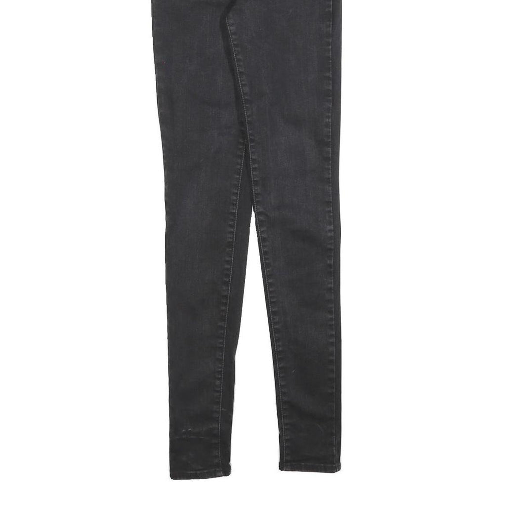 LEVI'S Womens Black Slim Skinny Denim W25 L32 Zip Cotton Blend Stretch Jeans