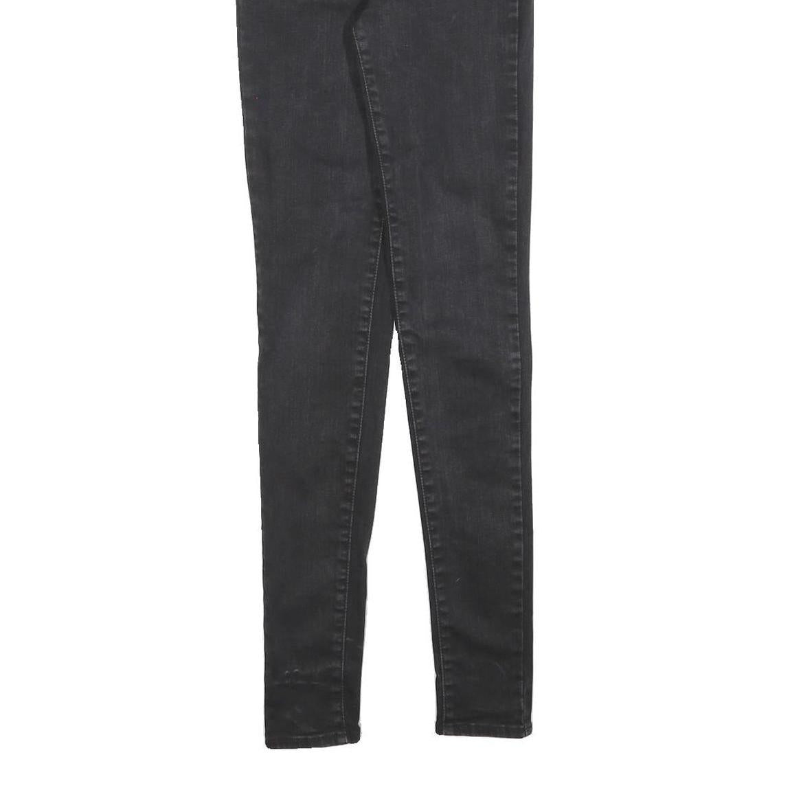 LEVI'S Womens Black Slim Skinny Denim W25 L32 Zip Cotton Blend Stretch Jeans