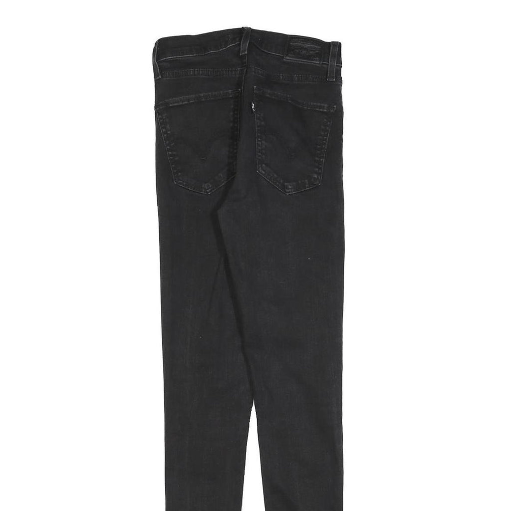 LEVI'S Womens Black Slim Skinny Denim W25 L32 Zip Cotton Blend Stretch Jeans